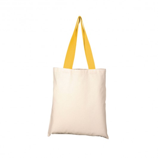 Coloured Handle Cotton Totes yellow
